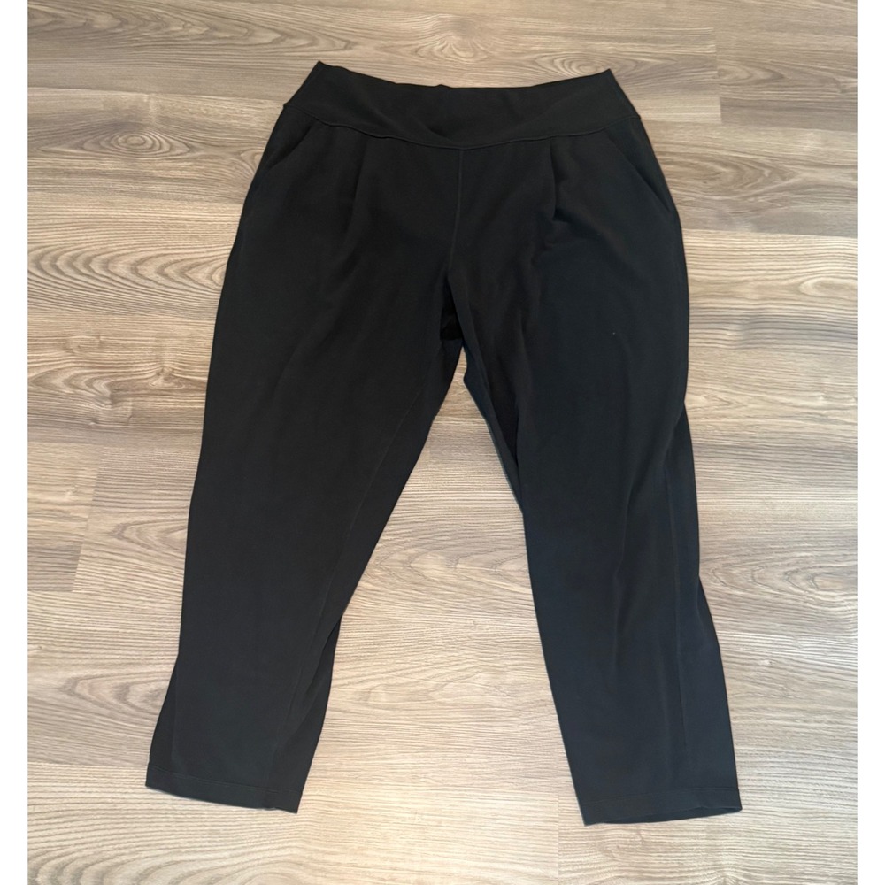 Athleta Elation Pant Black High Waisted Pleated Jogger Trousers size XL